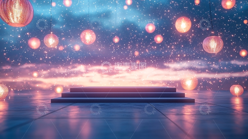 高清大图下载【趣麦麦图】梦幻星空阶梯