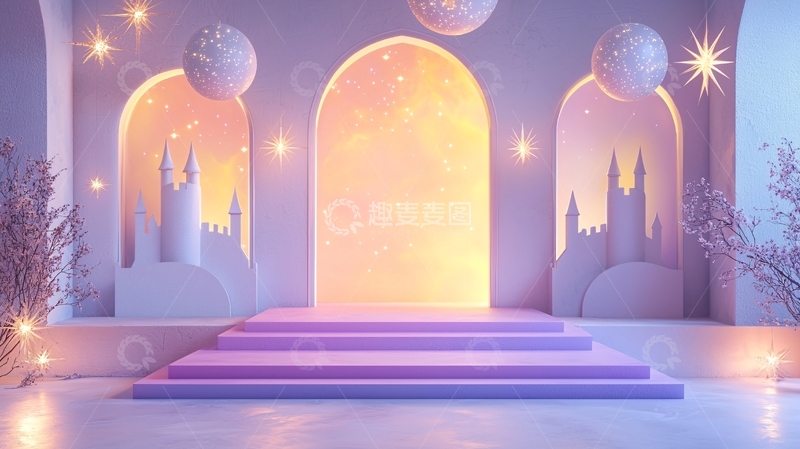 高清大图下载【趣麦麦图】梦幻紫粉色系场景