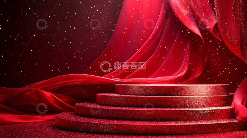 高清大图下载【趣麦麦图】红色丝绒舞台