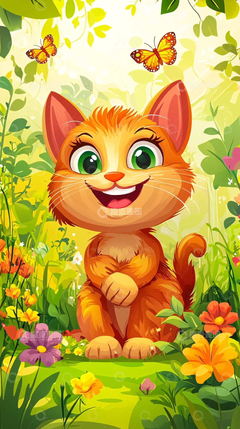 高清大图下载【趣麦麦图】卡通小猫