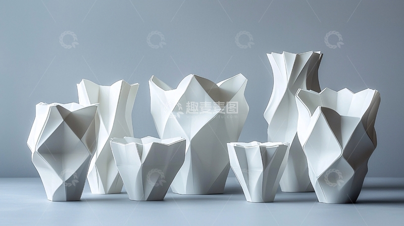 高清大图下载【趣麦麦图】现代简约几何花瓶