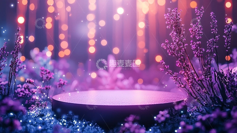 高清大图下载【趣麦麦图】梦幻紫色花朵背景