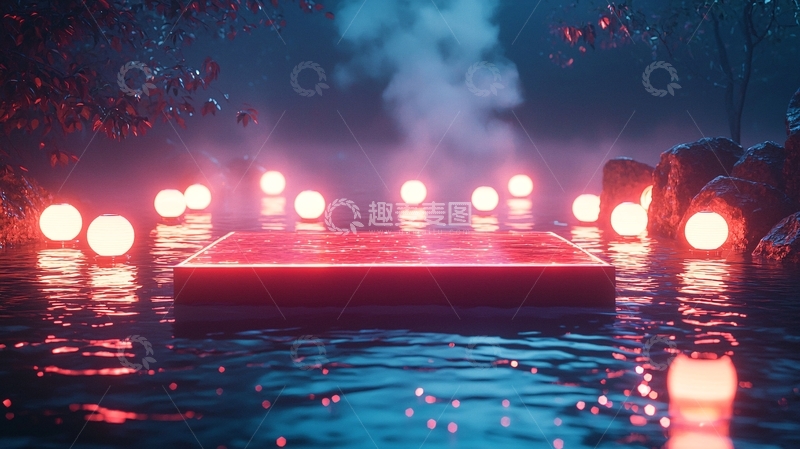 高清大图下载【趣麦麦图】黑暗森林红光方块