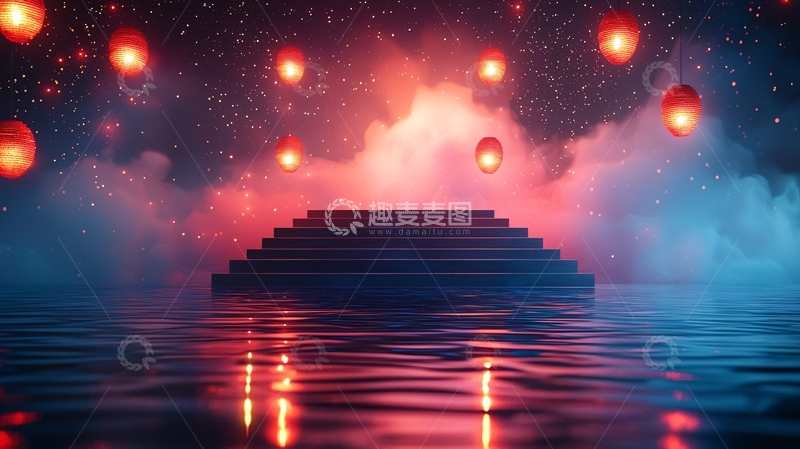 高清大图下载【趣麦麦图】通往星空的阶梯