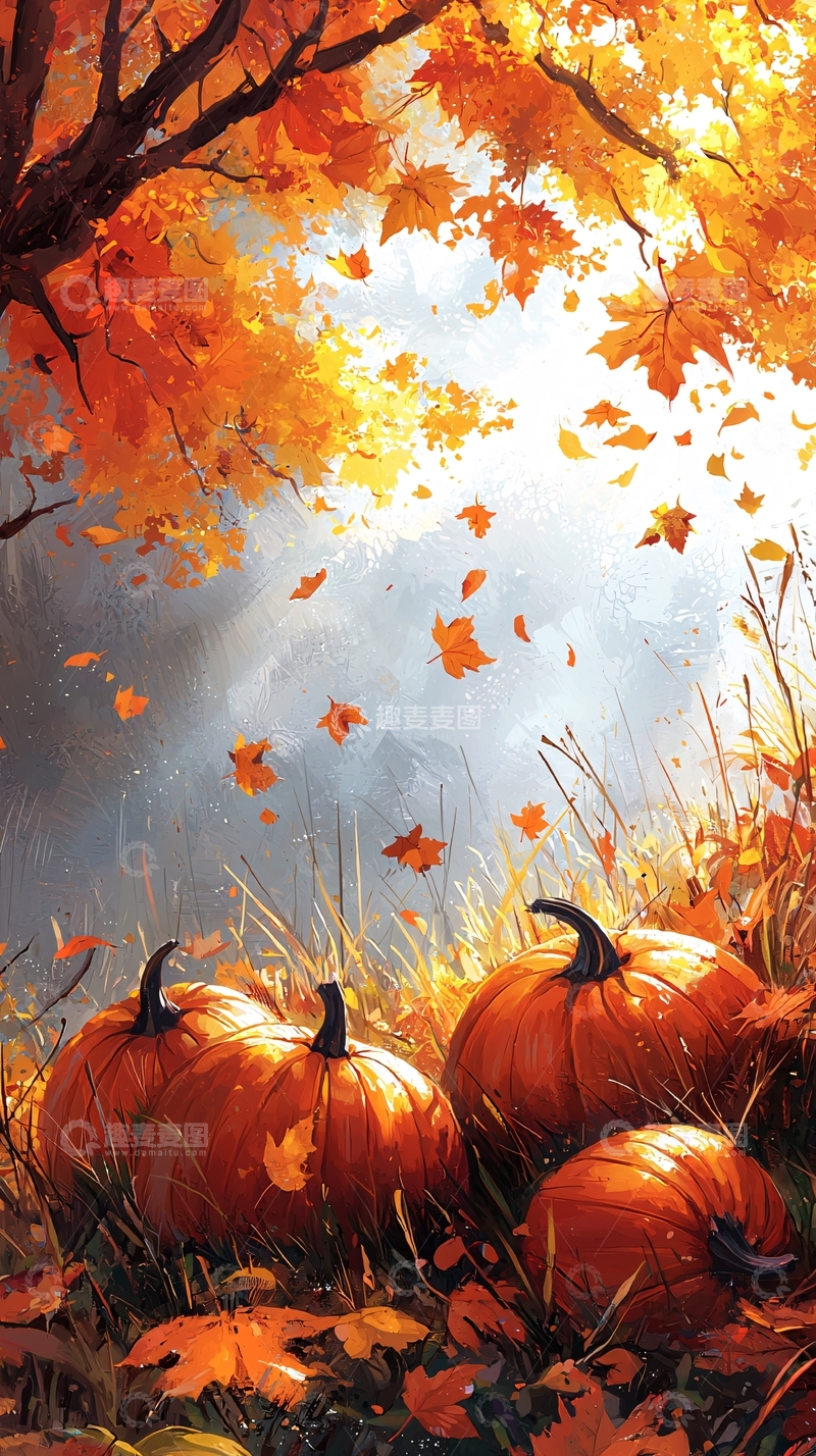 高清大图下载【趣麦麦图】秋日南瓜田园风光
