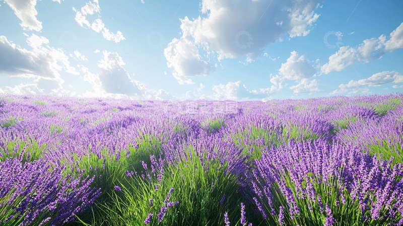 高清大图下载【趣麦麦图】阳光下的薰衣草田