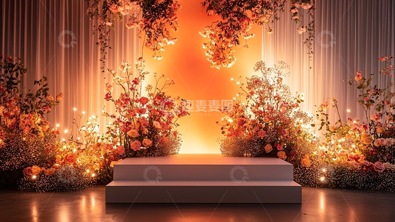 高清大图下载【趣麦麦图】暖色调花卉婚礼背景