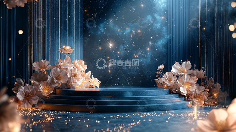 高清大图下载【趣麦麦图】蓝色梦幻舞台