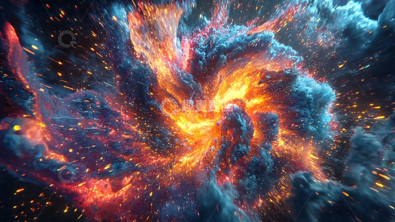 高清大图下载【趣麦麦图】火焰与冰霜的宇宙碰撞