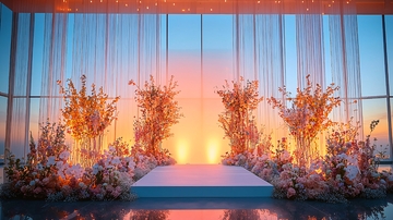 日落婚礼仪式背景