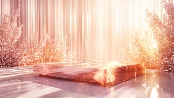 粉色玫瑰金展台