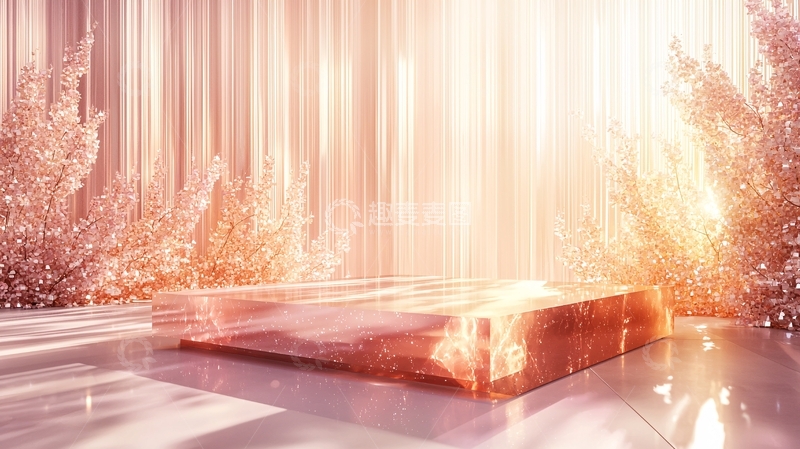 高清大图下载【趣麦麦图】粉色玫瑰金展台