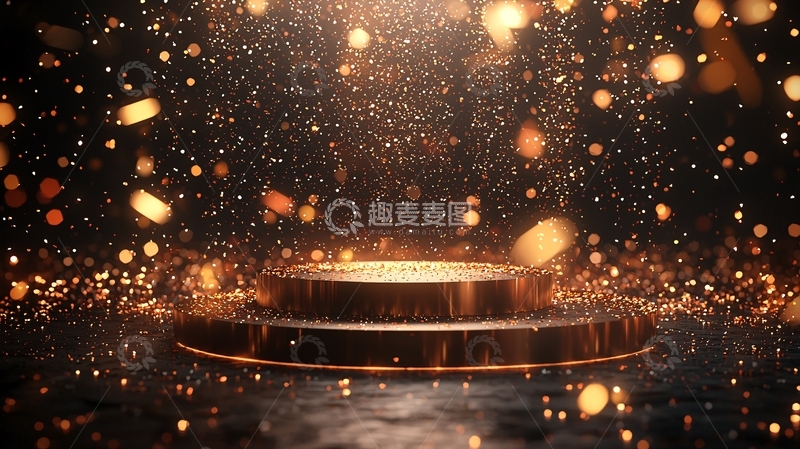高清大图下载【趣麦麦图】金色粒子舞台