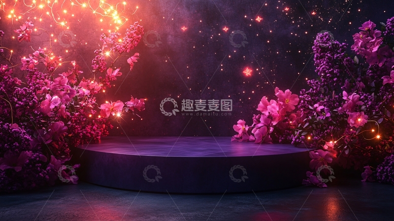 高清大图下载【趣麦麦图】梦幻紫色花朵展台