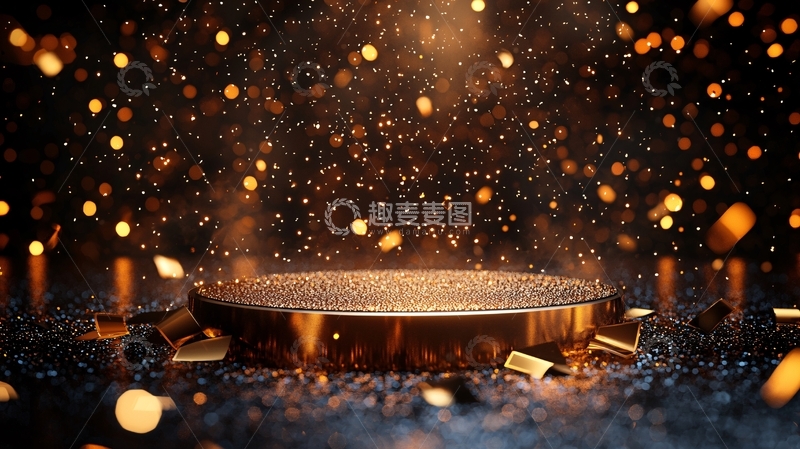 高清大图下载【趣麦麦图】金色圆形展台