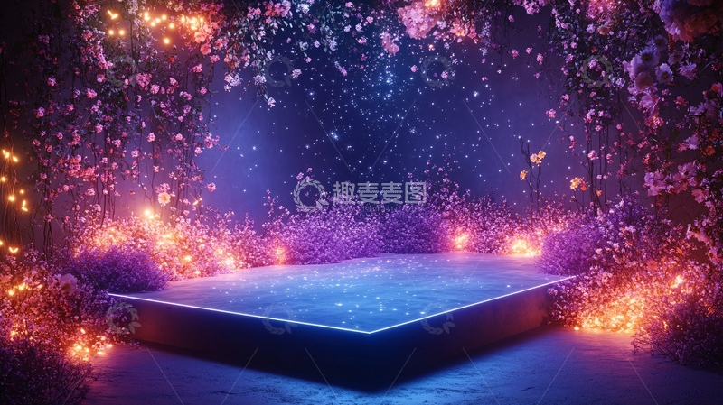 高清大图下载【趣麦麦图】梦幻紫色光效背景