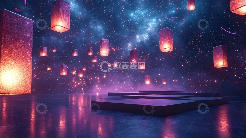 高清大图下载【趣麦麦图】星空灯笼