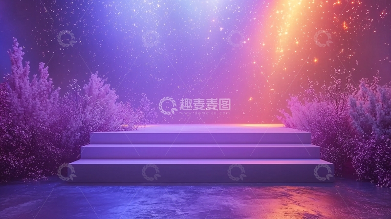 高清大图下载【趣麦麦图】梦幻紫色阶梯