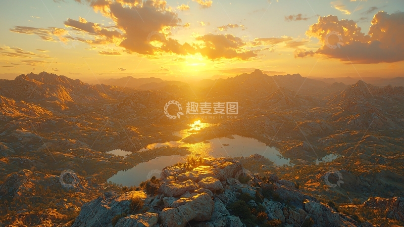 高清大图下载【趣麦麦图】山顶日落美景