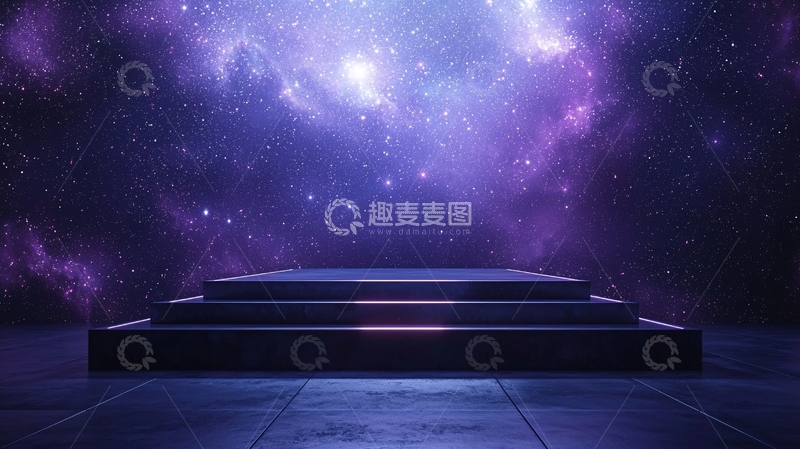 高清大图下载【趣麦麦图】紫色星空背景2