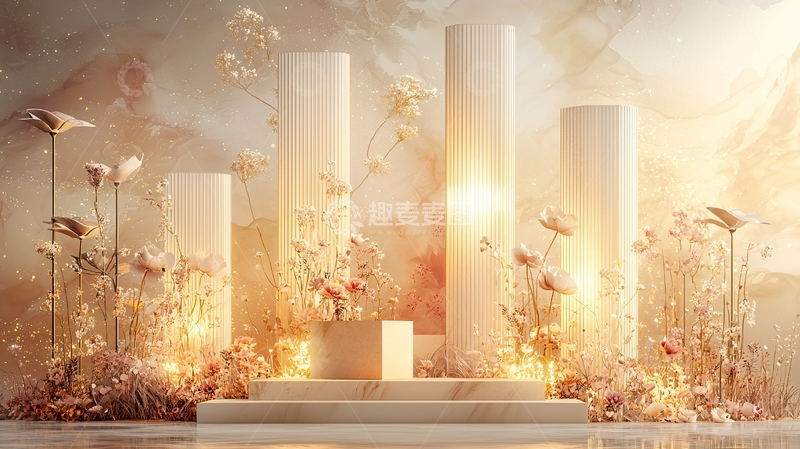 高清大图下载【趣麦麦图】暖色调花草背景