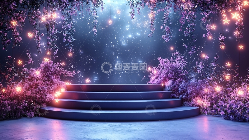 高清大图下载【趣麦麦图】梦幻紫色阶梯背景