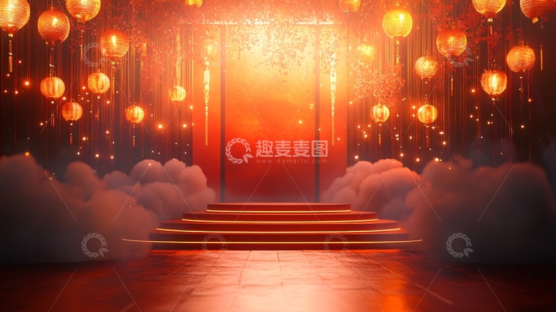 高清大图下载【趣麦麦图】红光大门梦幻场景