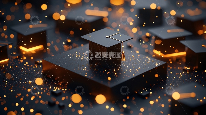 高清大图下载【趣麦麦图】黑色毕业帽