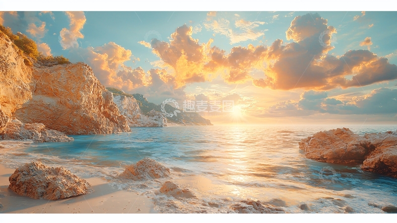 高清大图下载【趣麦麦图】海边日落景色