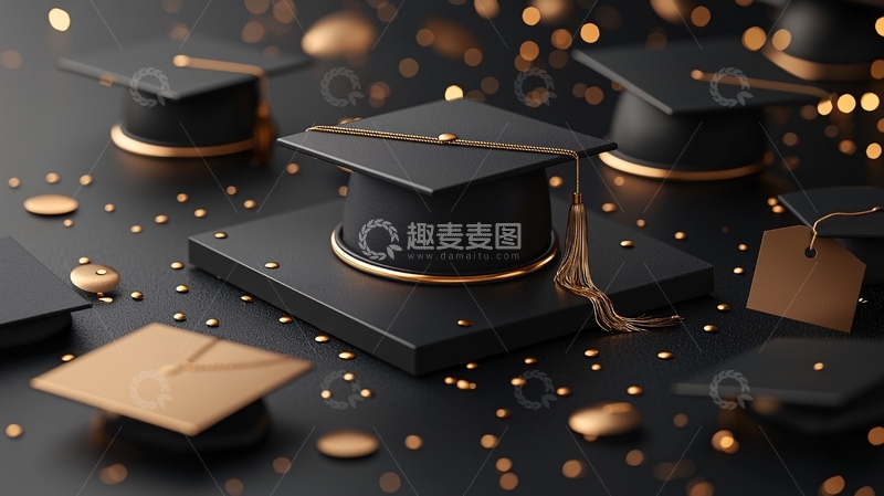 高清大图下载【趣麦麦图】黑色毕业帽