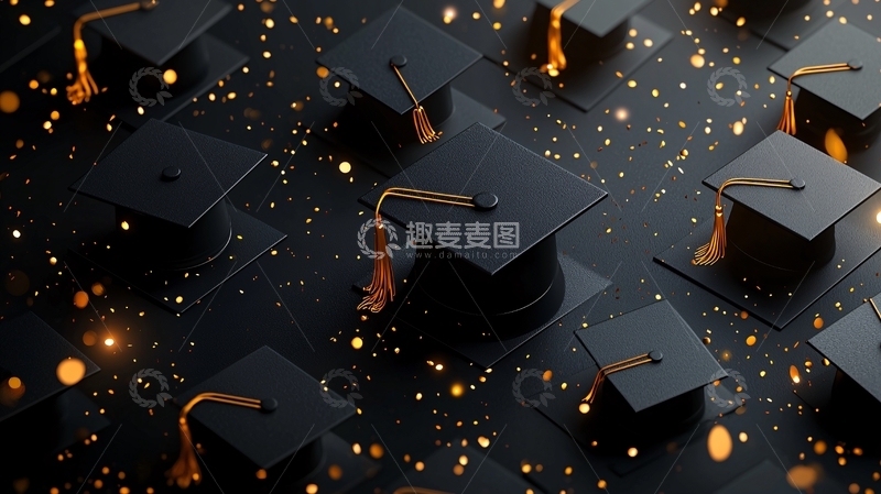 高清大图下载【趣麦麦图】黑色毕业帽