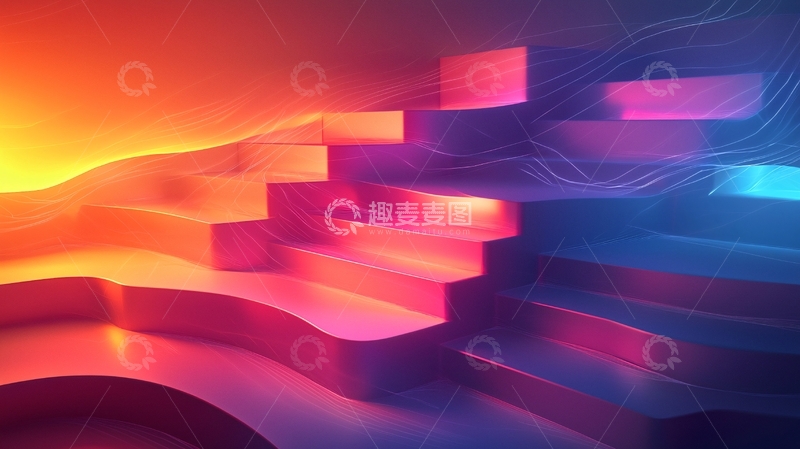 高清大图下载【趣麦麦图】抽象阶梯