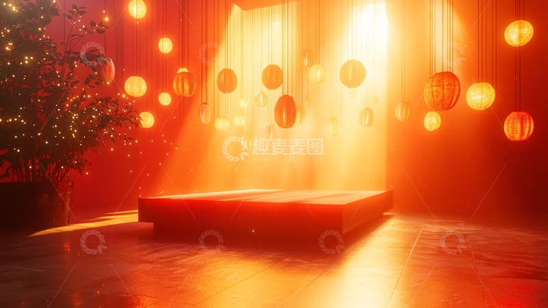 高清大图下载【趣麦麦图】暖色调灯光背景