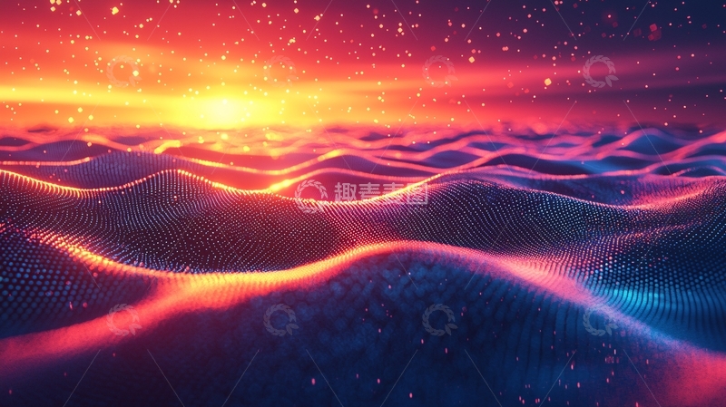 高清大图下载【趣麦麦图】绚丽多彩的梦幻波浪