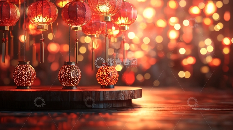高清大图下载【趣麦麦图】红灯笼喜庆背景