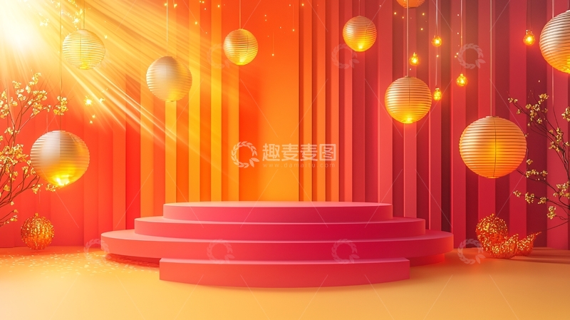 高清大图下载【趣麦麦图】红色喜庆背景5