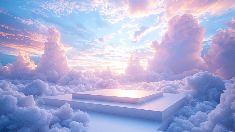 高清大图下载【趣麦麦图】梦幻粉色云朵天空