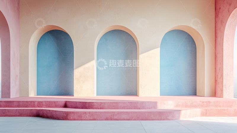 高清大图下载【趣麦麦图】粉色建筑