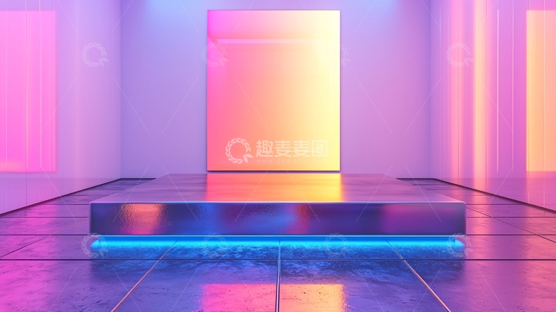 高清大图下载【趣麦麦图】极简风格霓虹灯展台
