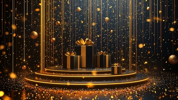 奢华黑色金色礼品背景