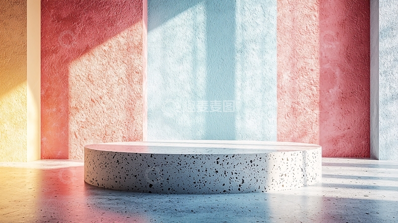 高清大图下载【趣麦麦图】彩色背景展示台
