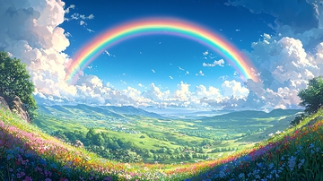 彩虹风景画