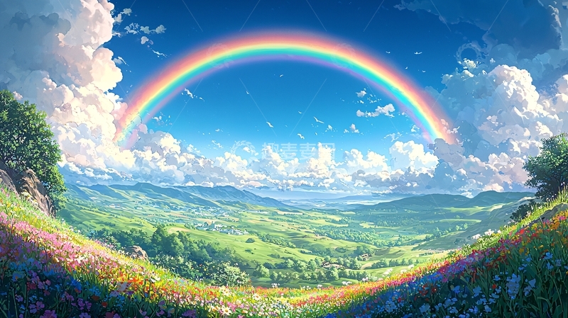 高清大图下载【趣麦麦图】彩虹风景画