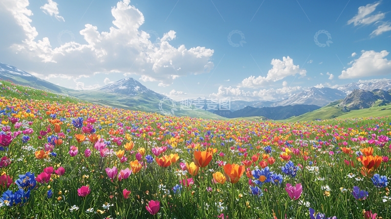 高清大图下载【趣麦麦图】彩色花海