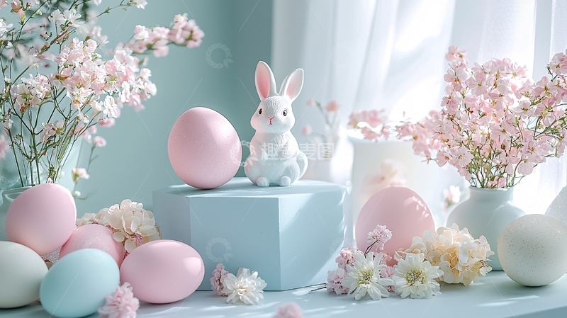 高清大图下载【趣麦麦图】复活节兔子与彩蛋
