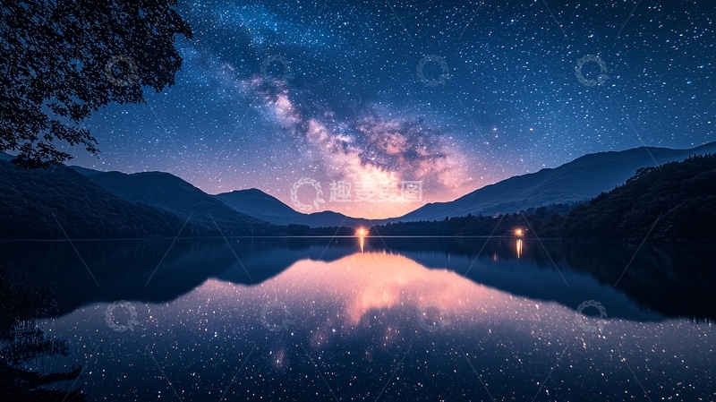 高清大图下载【趣麦麦图】星空倒影