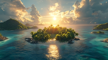 热带岛屿日落海景