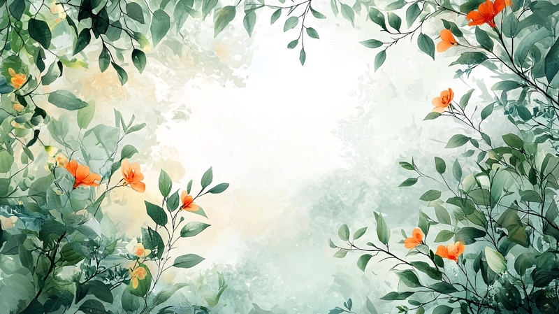 高清大图下载【趣麦麦图】绿色植物花卉边框