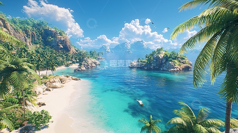 高清大图下载【趣麦麦图】热带海滩天堂