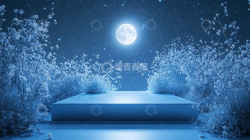 高清大图下载【趣麦麦图】月光下的蓝色舞台